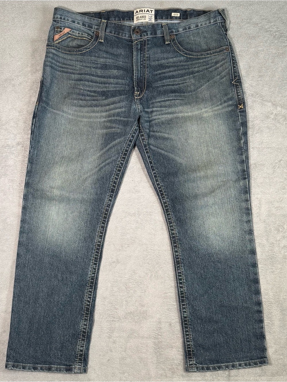 Ariat M4 Men’s Jeans 40x30 Relaxed Straight Leg Blue Western Cowboy Work Boot
